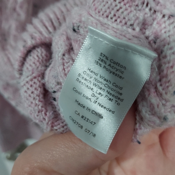 Talbots Woman Pink Cableknit Crewneck Sweater in Size 3X - Picture 12 of 12